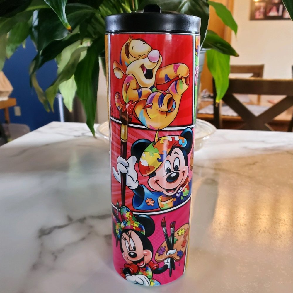 Disney Autism Awareness Mickey Mouse, Minnie Mouse 20oz Tumbler w/ duo lids 🎉